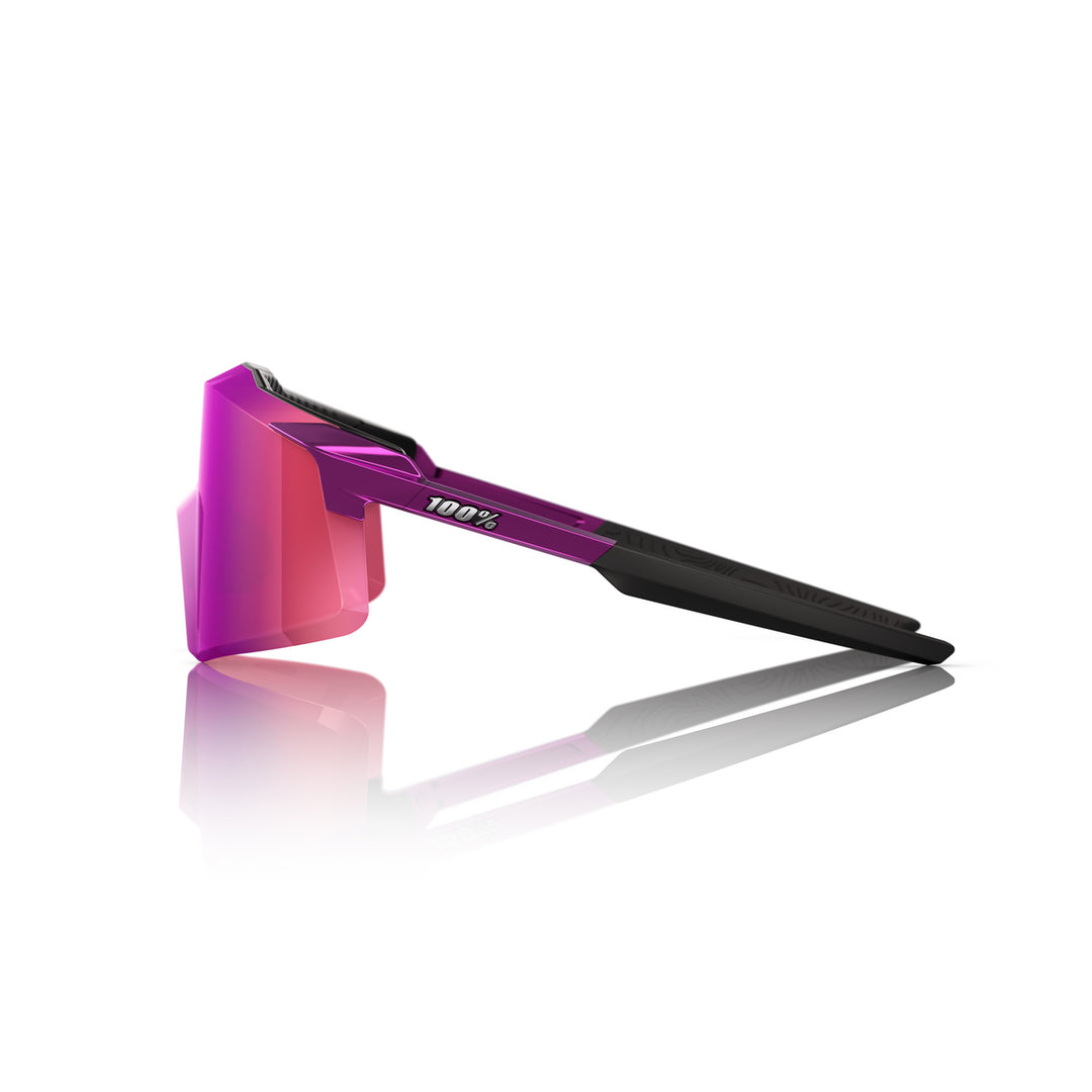 A picture of the 100% Aerocraft Cycling Sunglasses Gloss Purple Chrome/Purple Mirror