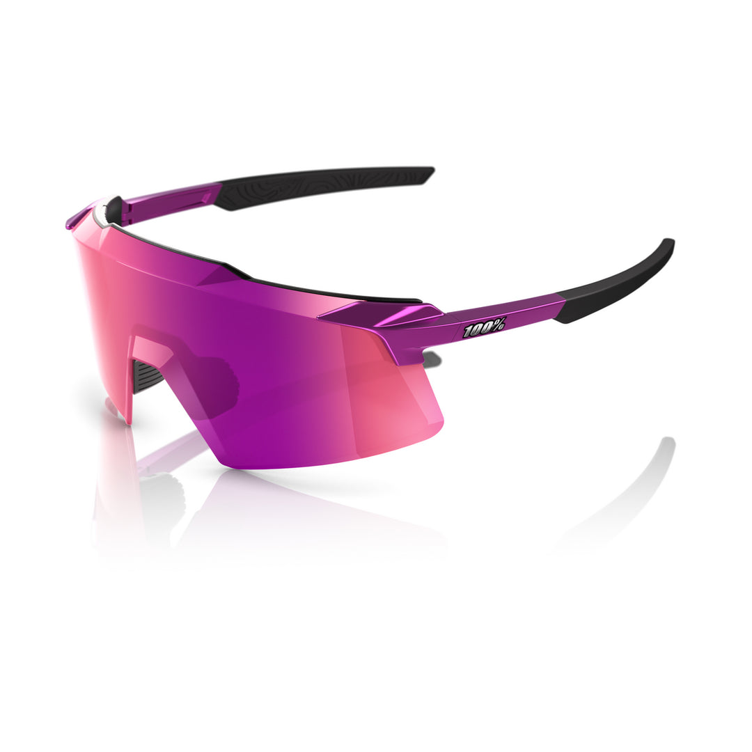 A picture of the 100% Aerocraft Cycling Sunglasses Gloss Purple Chrome/Purple Mirror