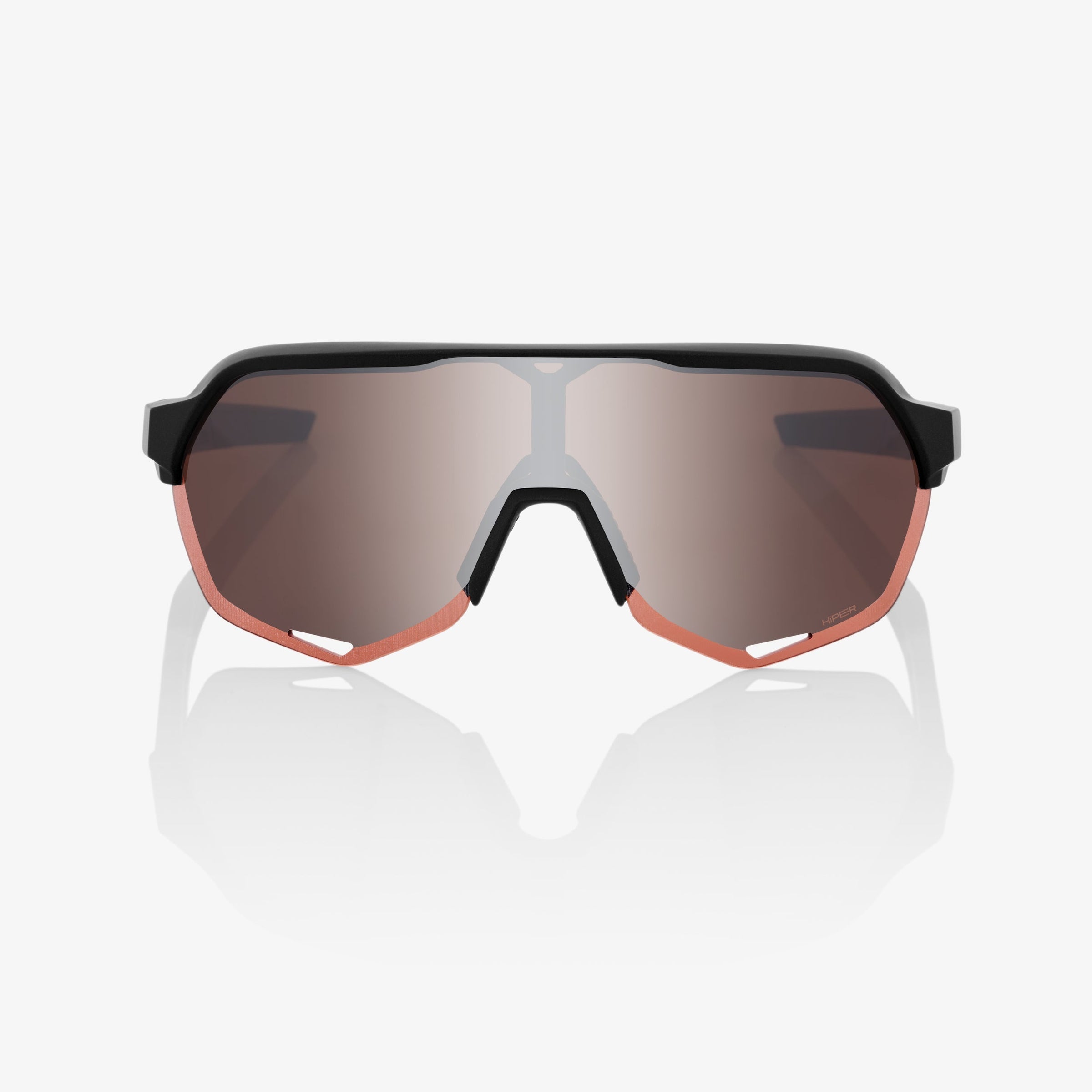 A picture of the 100% S2 Cycling Sunglasses Soft Tact Black Hiper Crimson Silver