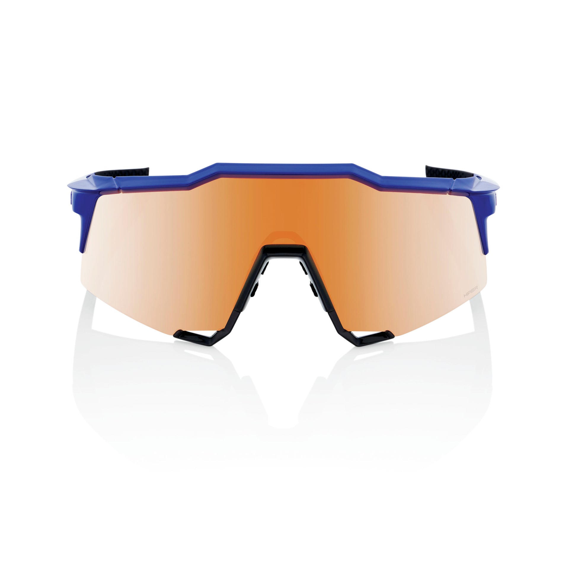 A picture of the 100% Speedcraft Cycling Sunglasses Gloss Cobalt Blue HiPER Mirror Lens