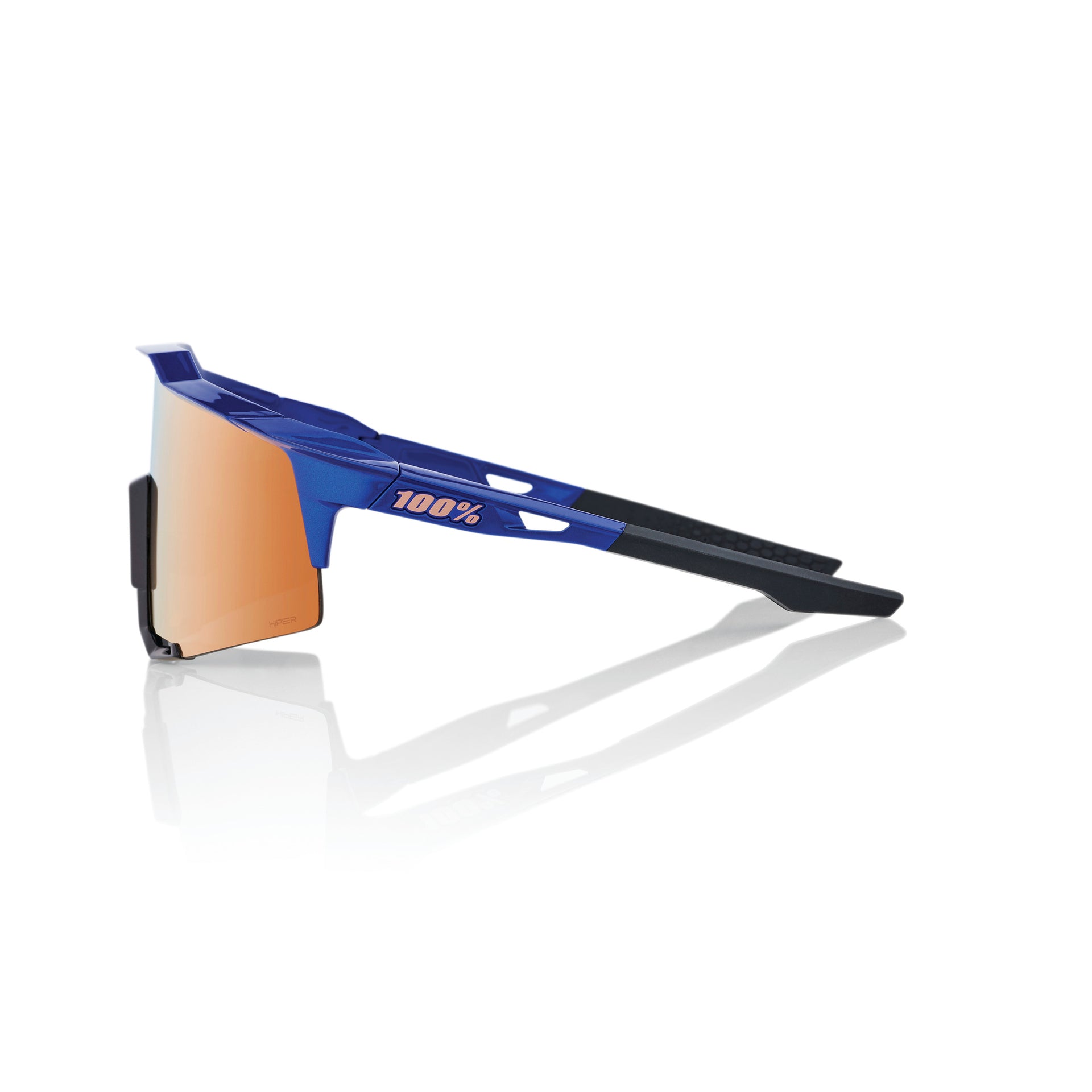 A picture of the 100% Speedcraft Cycling Sunglasses Gloss Cobalt Blue HiPER Mirror Lens