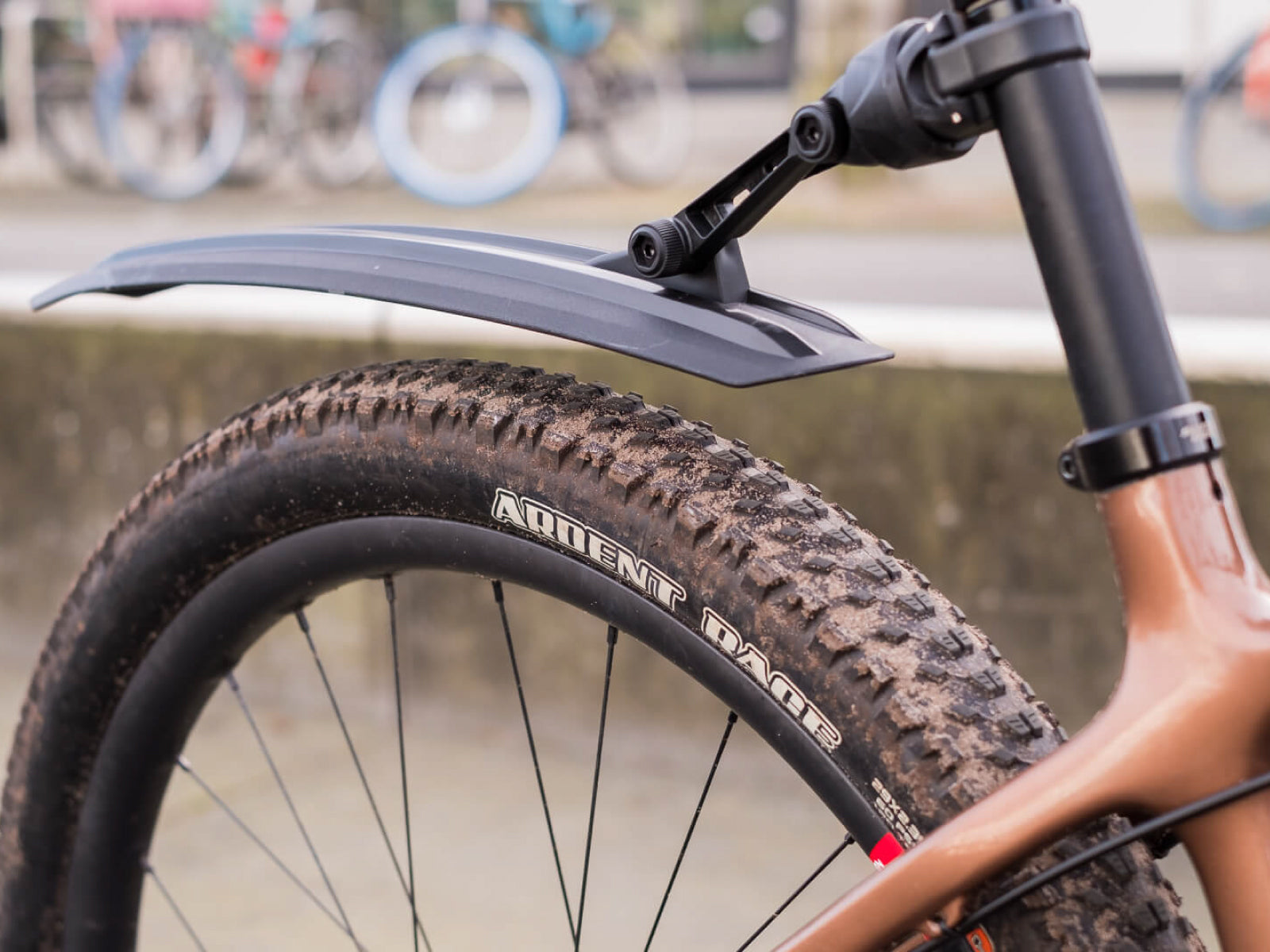 A picture of the BBB BFD-13R MTB Protector Rear Mudguard fitted onto a mountain bike