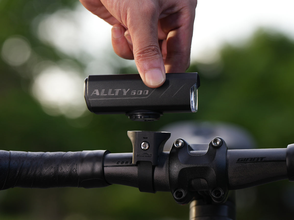 A picture of the Magicshine Allty 600 Front Bicycle Light being installed