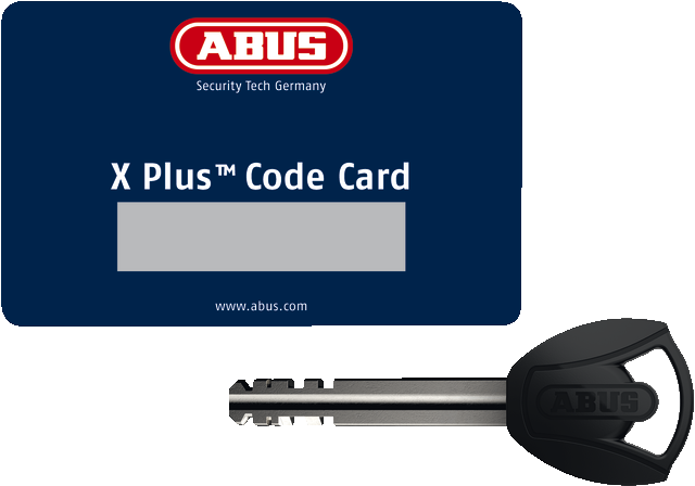 Picture of Abus X Plus Code Card and Key for Bicycle Lock