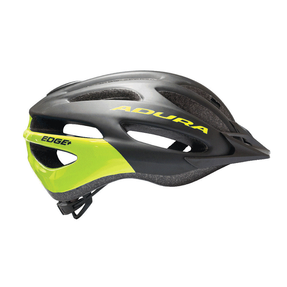 Black green Adura Edge Helmet on a white background