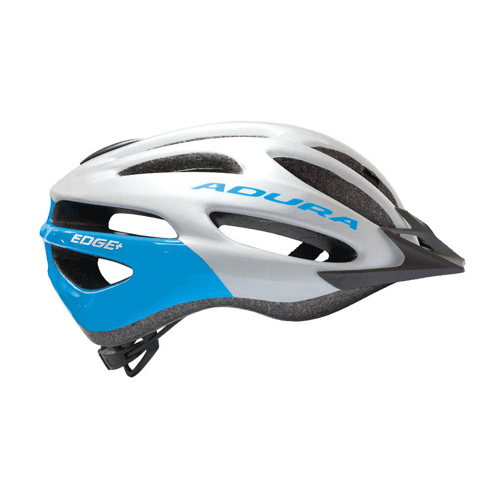 White Blue Adura Edge Helmet on a white background