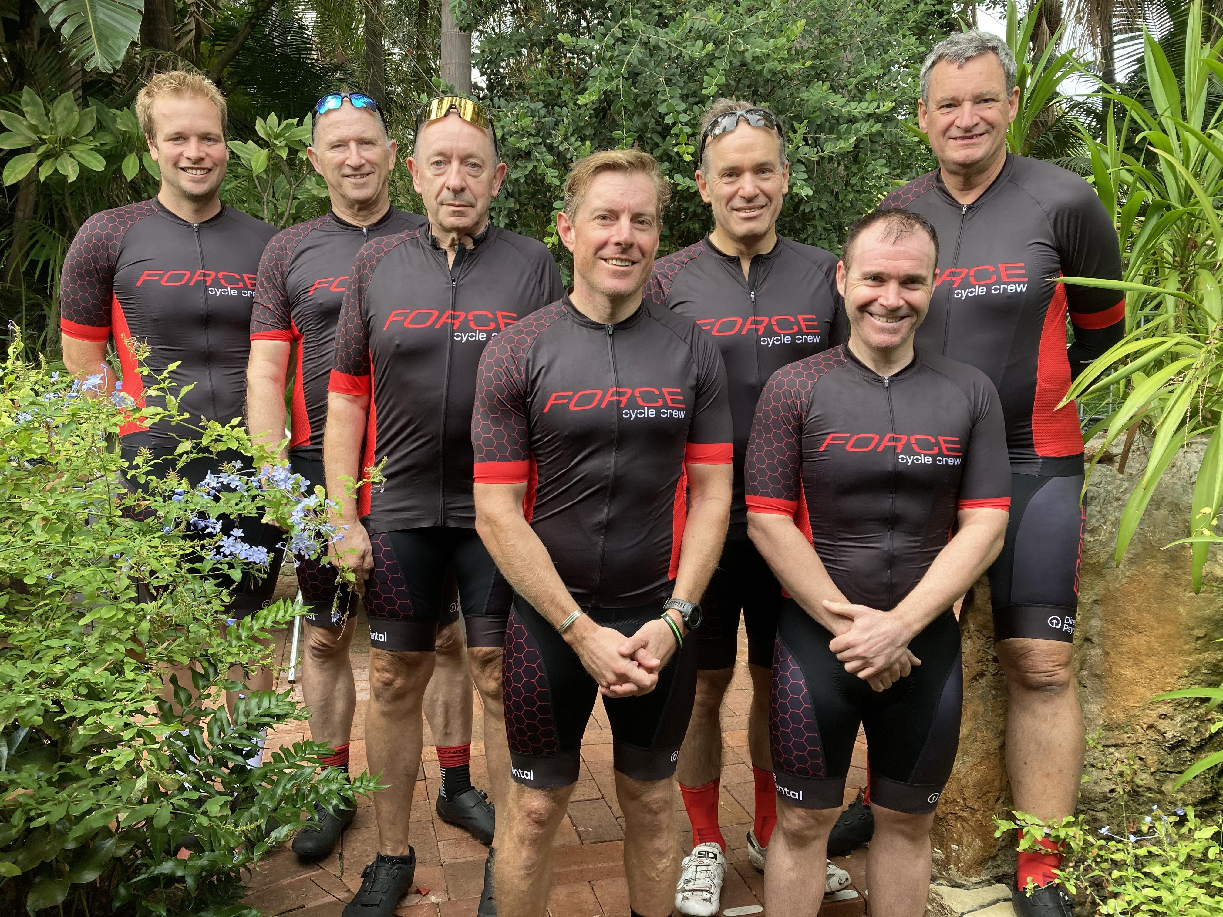 Cyclists in their Force Cycle Crew kit
