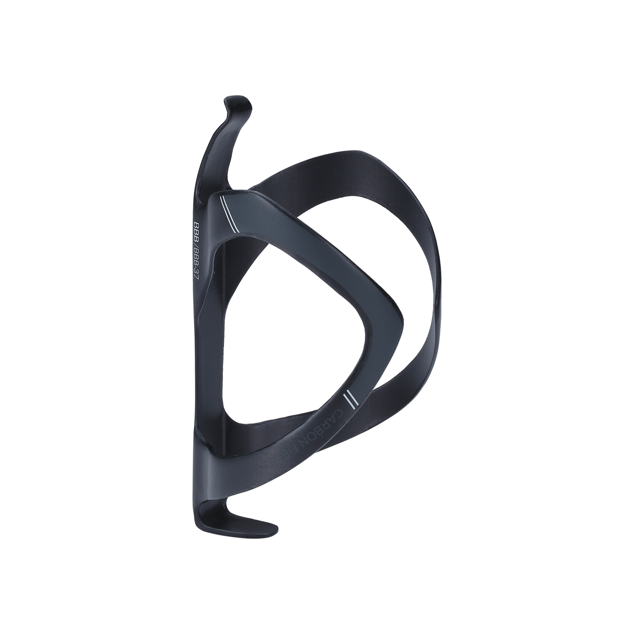 Black bicycle water bottle cage on a white background