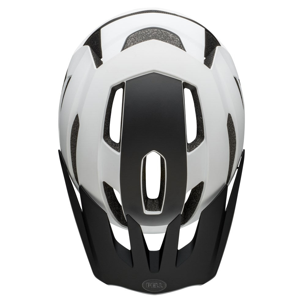 An aerial picture of the Bell 4 Forty Mountain Bike Helmet White Black