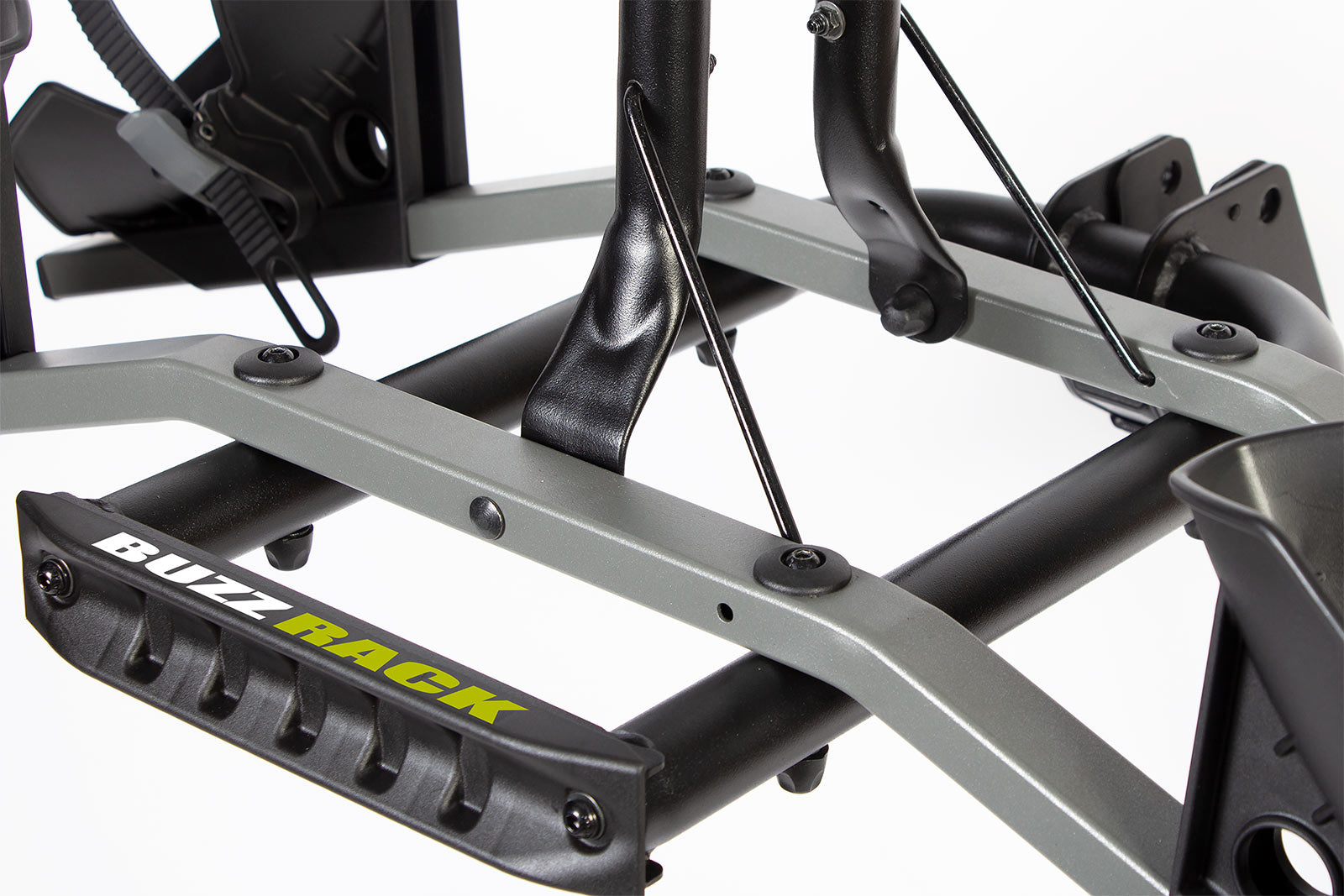 A close up picture of the Buzzrack Buzzybee H2 (Hitch) 2 Bike Rack