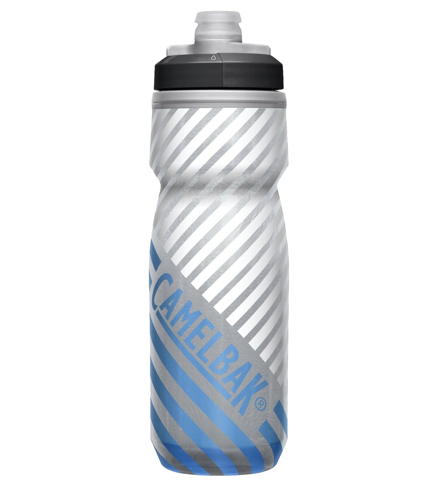 A picture of the Outdoor Grey Blue Stripe Camelbak Podium Chill Bottle