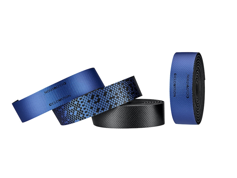 Rolls of Black and Blue Bar Tape
