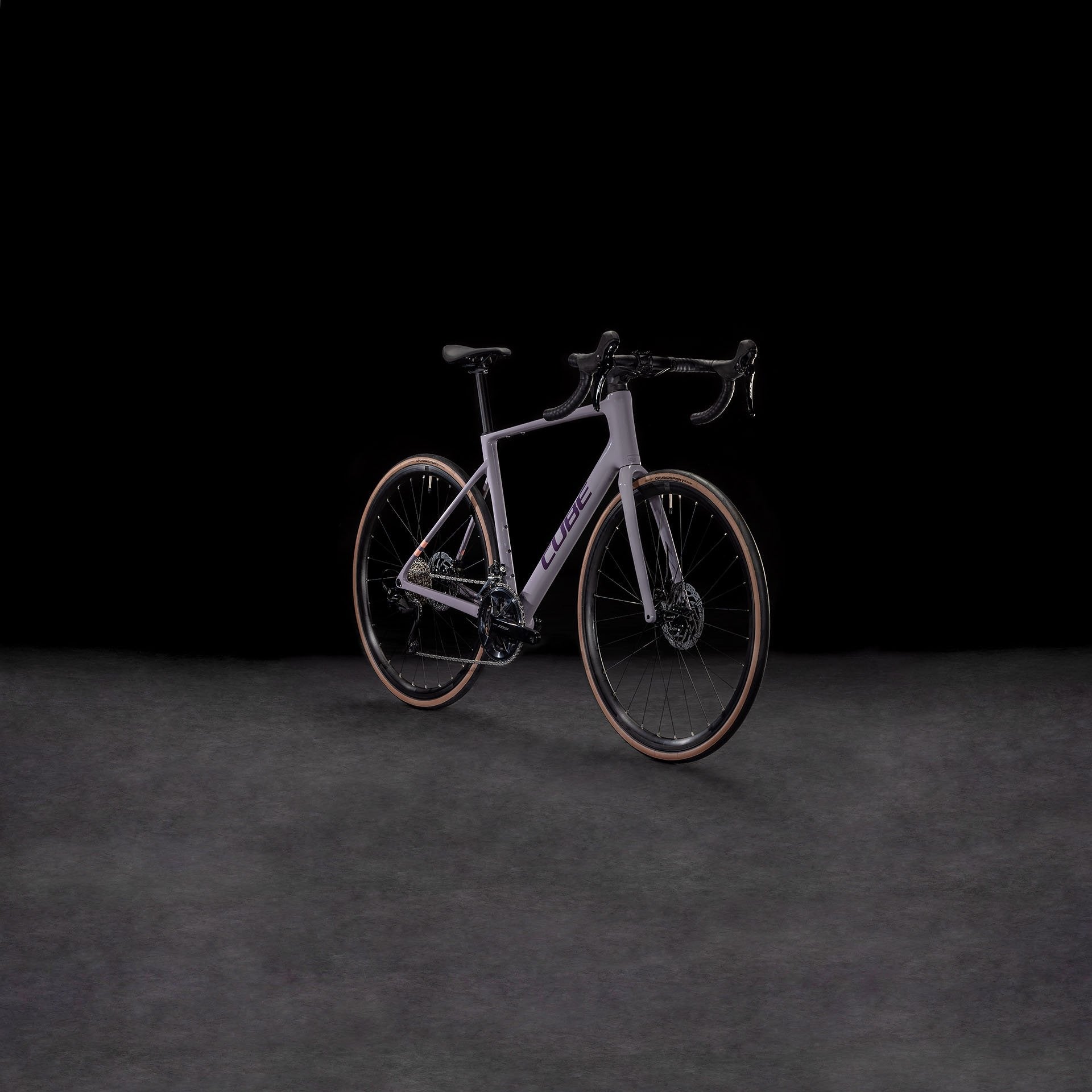 Cube Road Bike against a dark background
