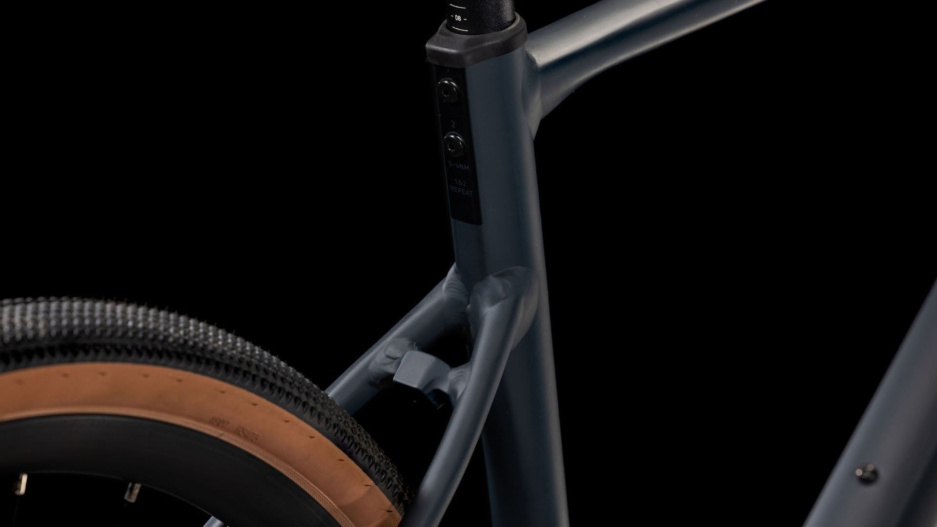 A close up of the bolts on the seatpost of the Cube Nuroad Pro Gravel Bike