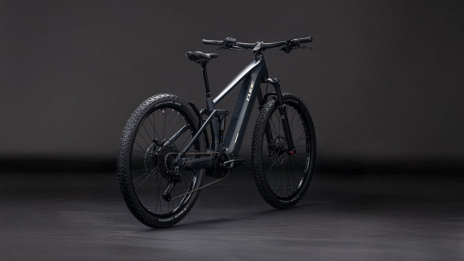 Black Cube E-bike on a dark background