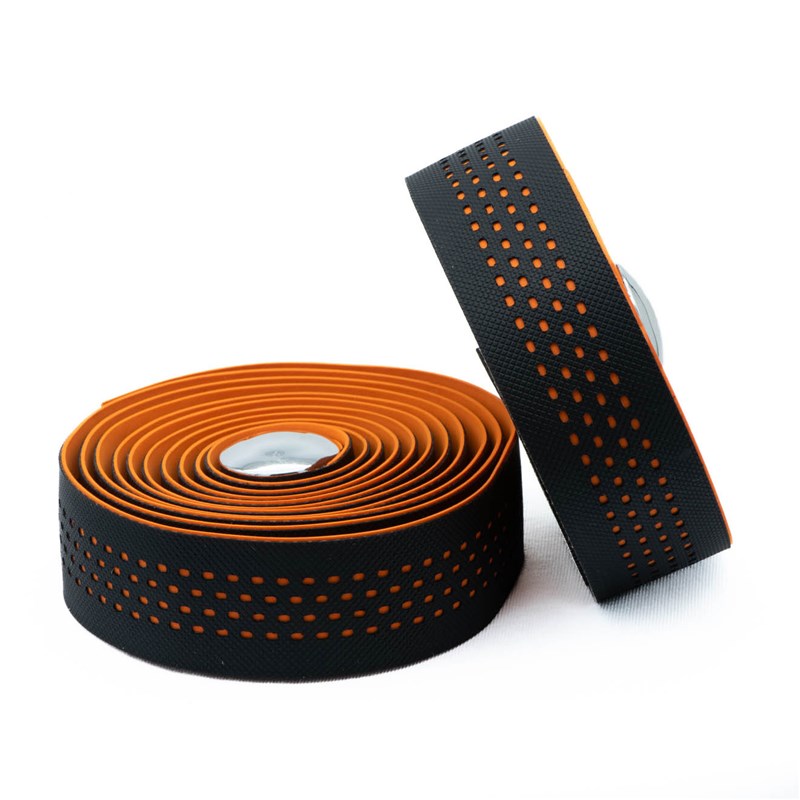 A picture of the black orange Endzone Velo Microfibre Bartape