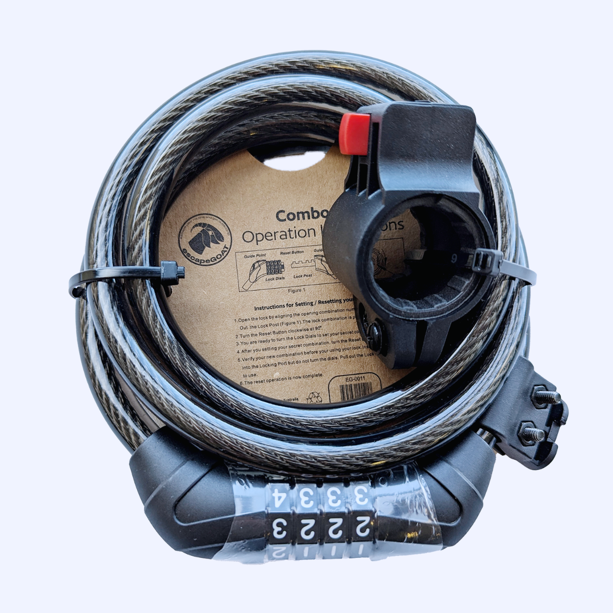 A picture of the Escape Goat Bicycle Combo Lock 12mm x 180