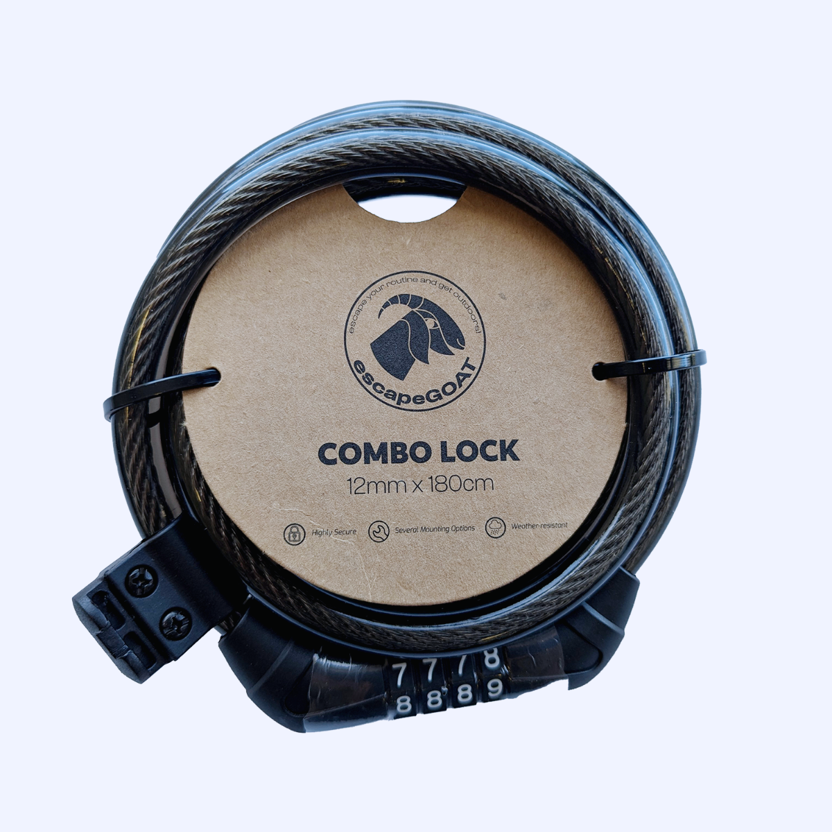 A picture of the Escape Goat Bicycle Combo Lock 12mm x 180