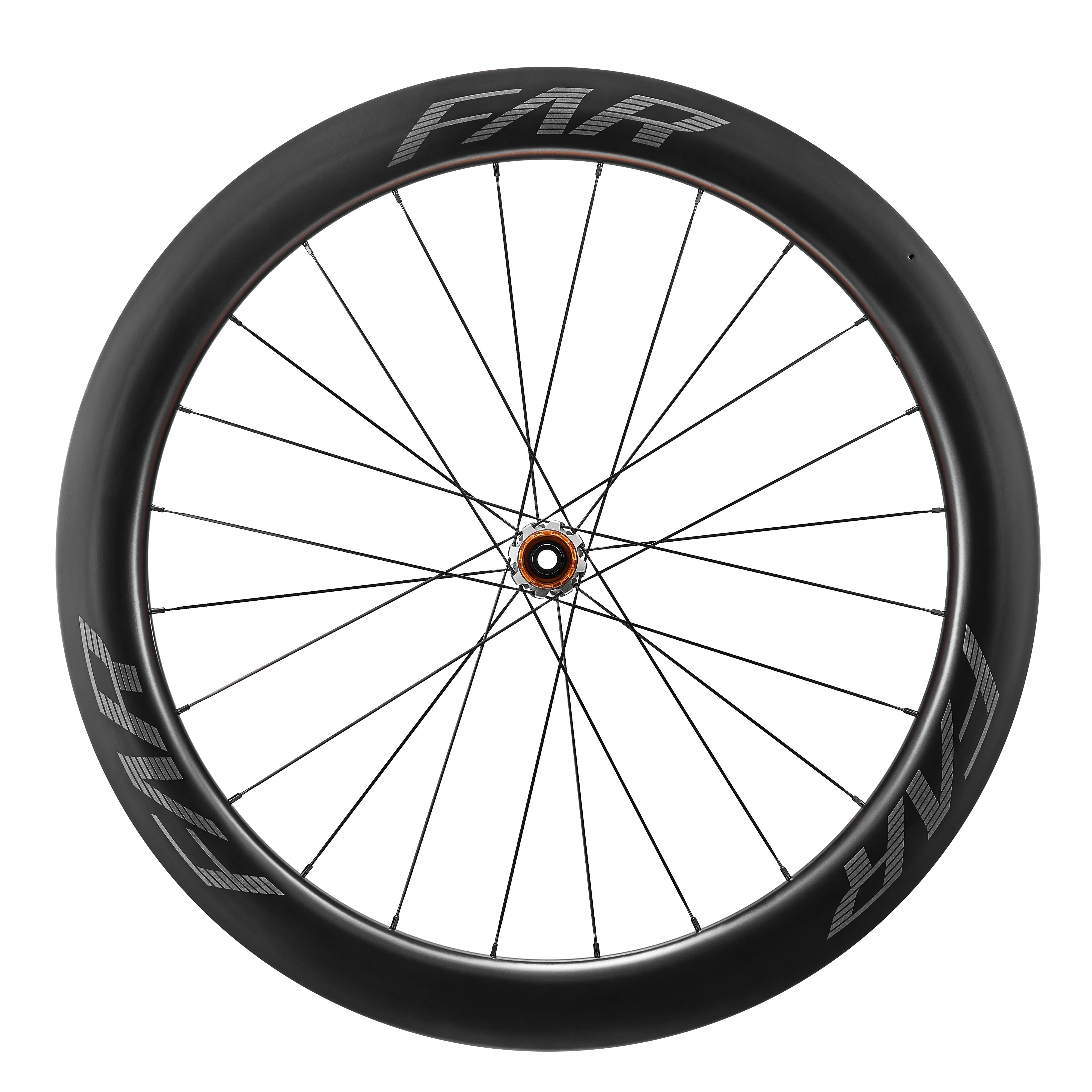 Black bicycle wheel with 'FARSPORT' branding on a white background