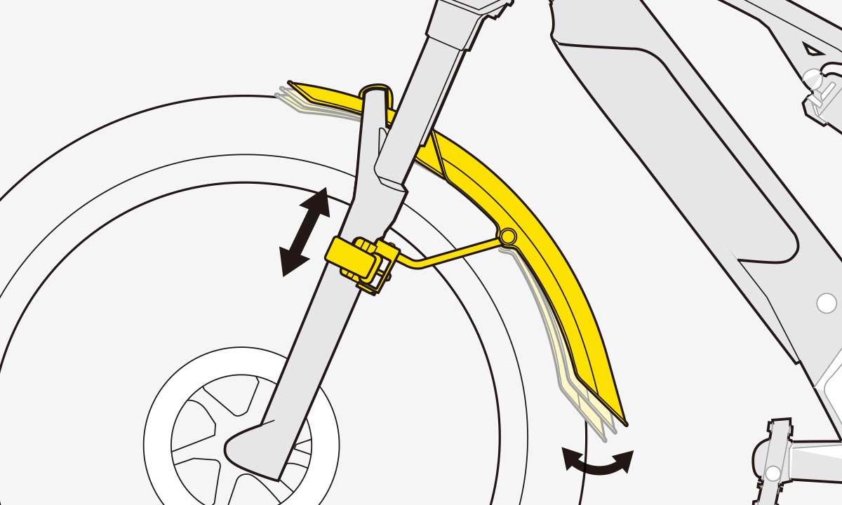 A diagram of the Topeak Tetrafender M1 / M2 Set MTB Fork/Stay Mount Mudguards