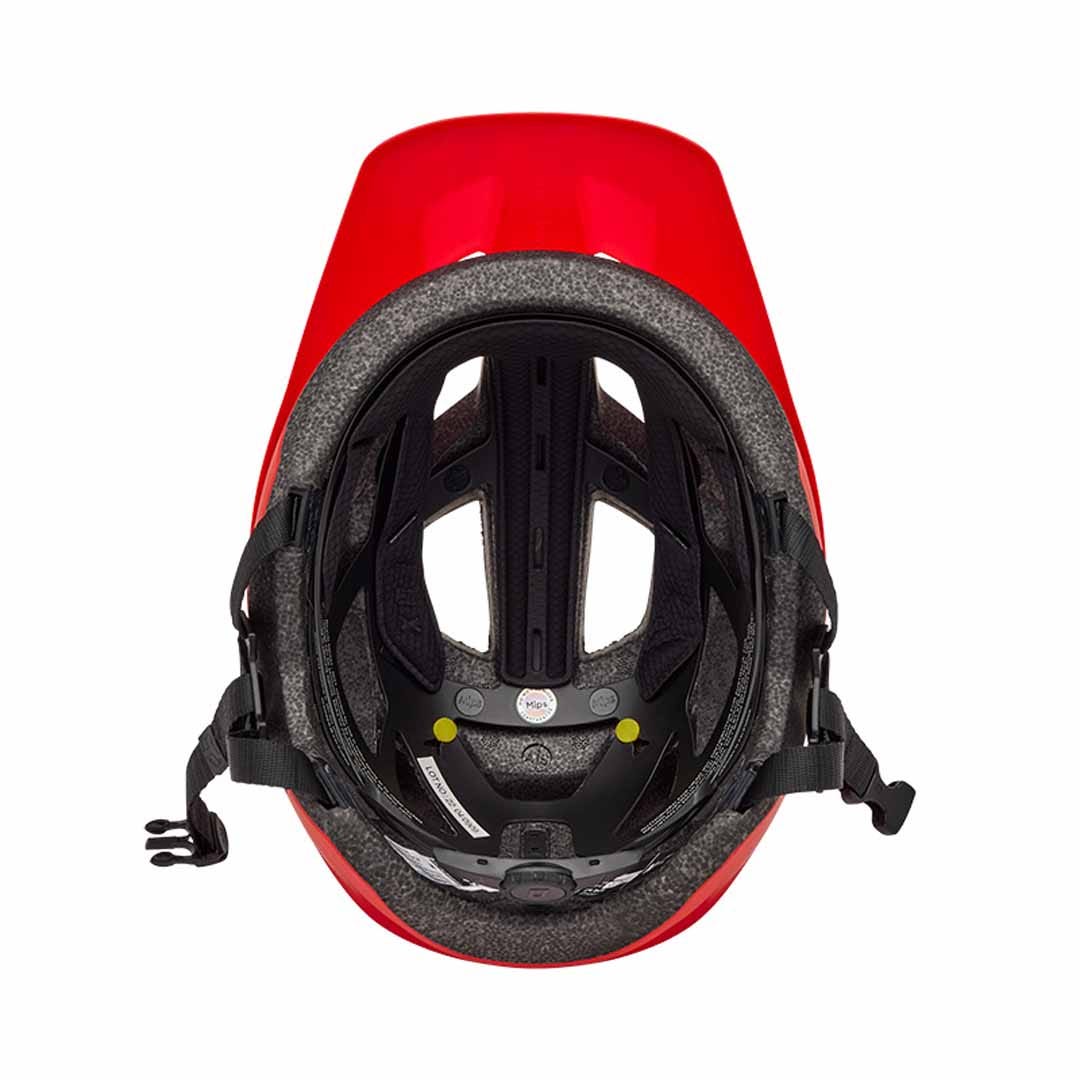 A picture of the Fluro Red Fox Youth Mainframe Mountain Bike Helmet