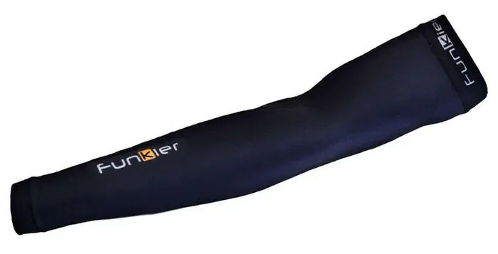 A black Funkier cycling arm sleeve on a white background