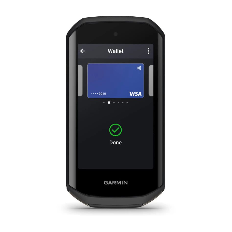 A picture of the Garmin Edge 1050 Cycling Computer wallet screen