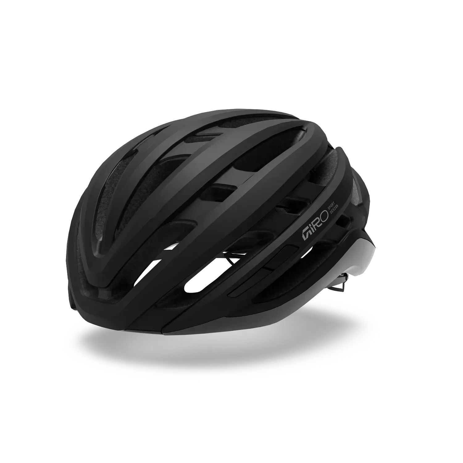 Black helmet with 'Giro' branding on a white background