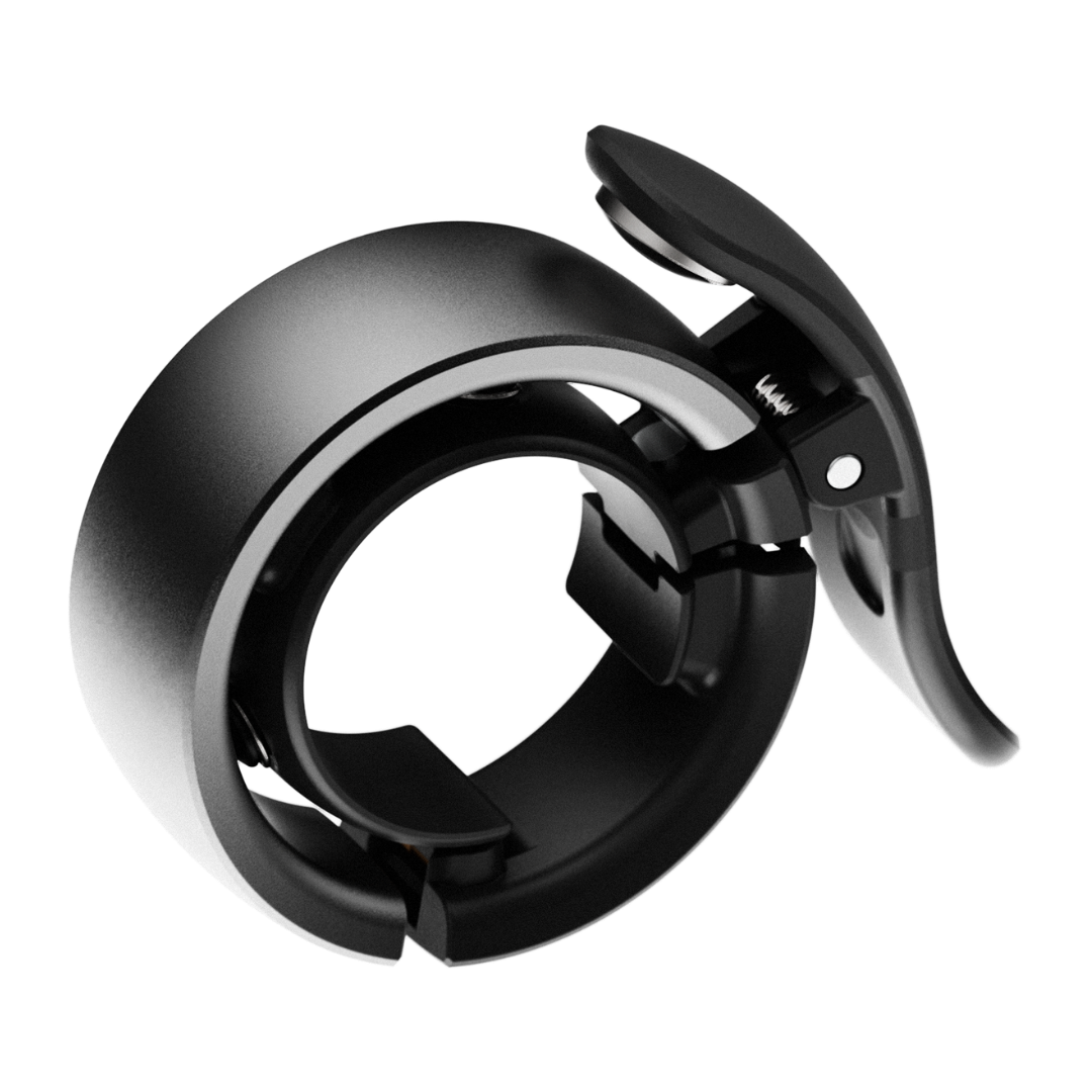 Black Knog Bicycle Bell on a white background