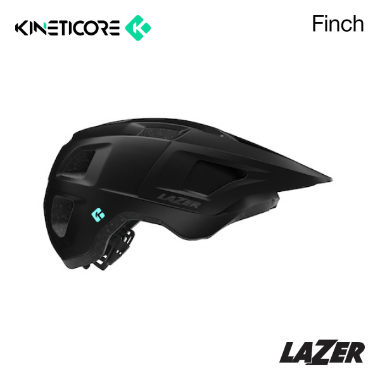 A picture of the matte black Lazer Finch Kineticore MTB Helmet