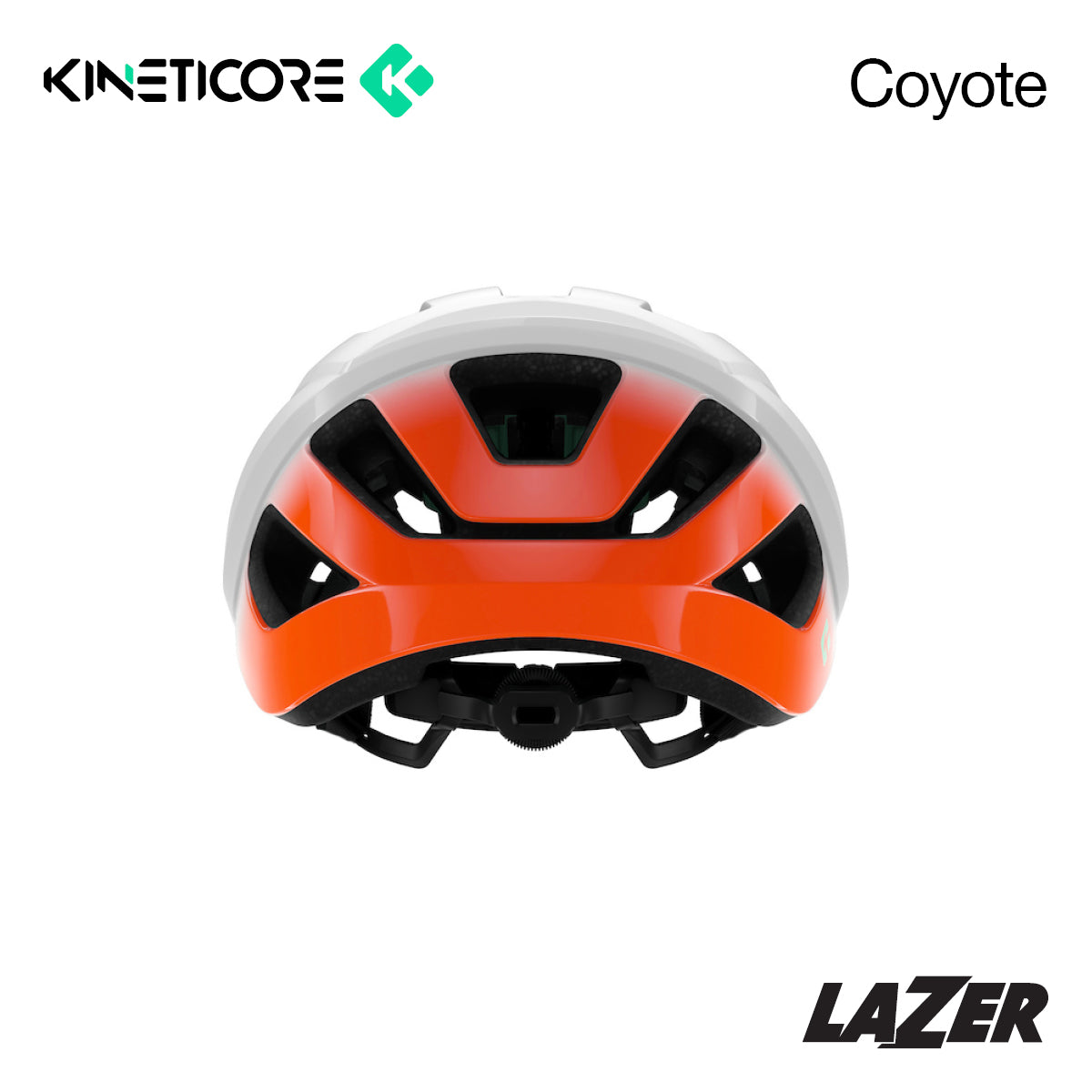 A picture of the Lazer Tonic Kineticore Orange White Helmet from the back