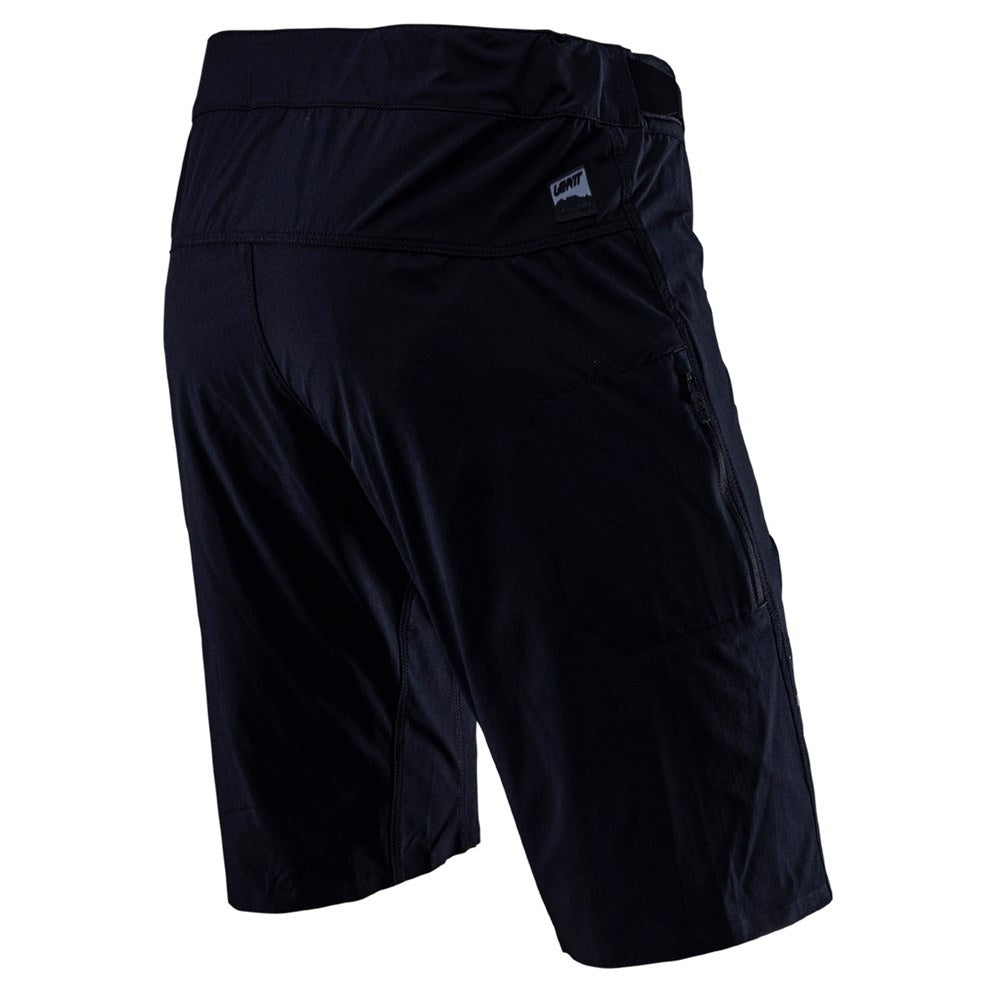 Black mountain bike shorts on a white background