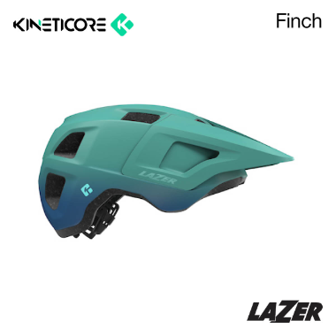 A picture of the teal gradient Lazer Finch Kineticore MTB Helmet