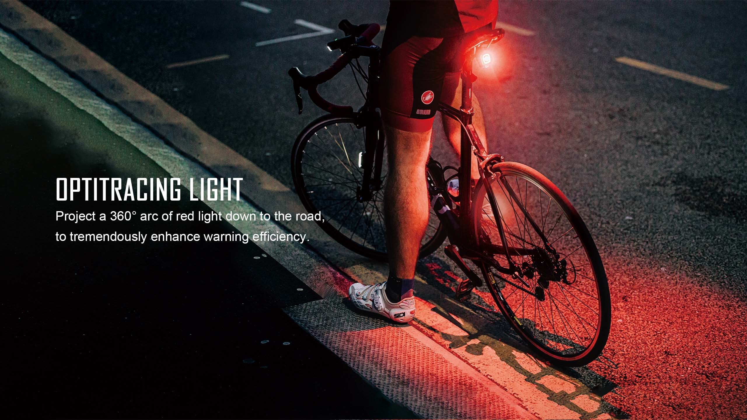 A picture of the Magicshine SeeMee 200 Rear Light attached to a road bike
