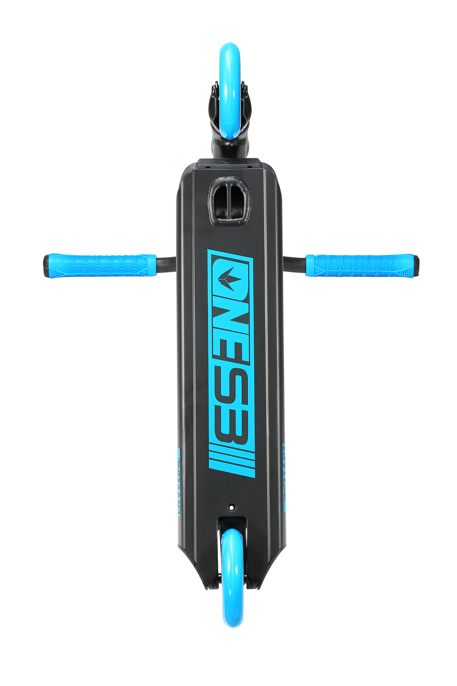 A picture of the bottom of the Blue Envy One Series S3 Scooter