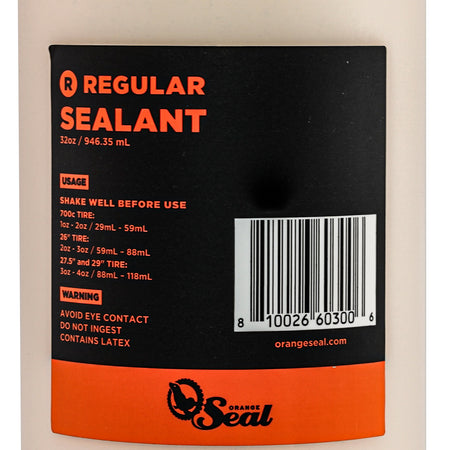 A close up picture of the Orange Seal Regular 236ml Tubeless Sealant