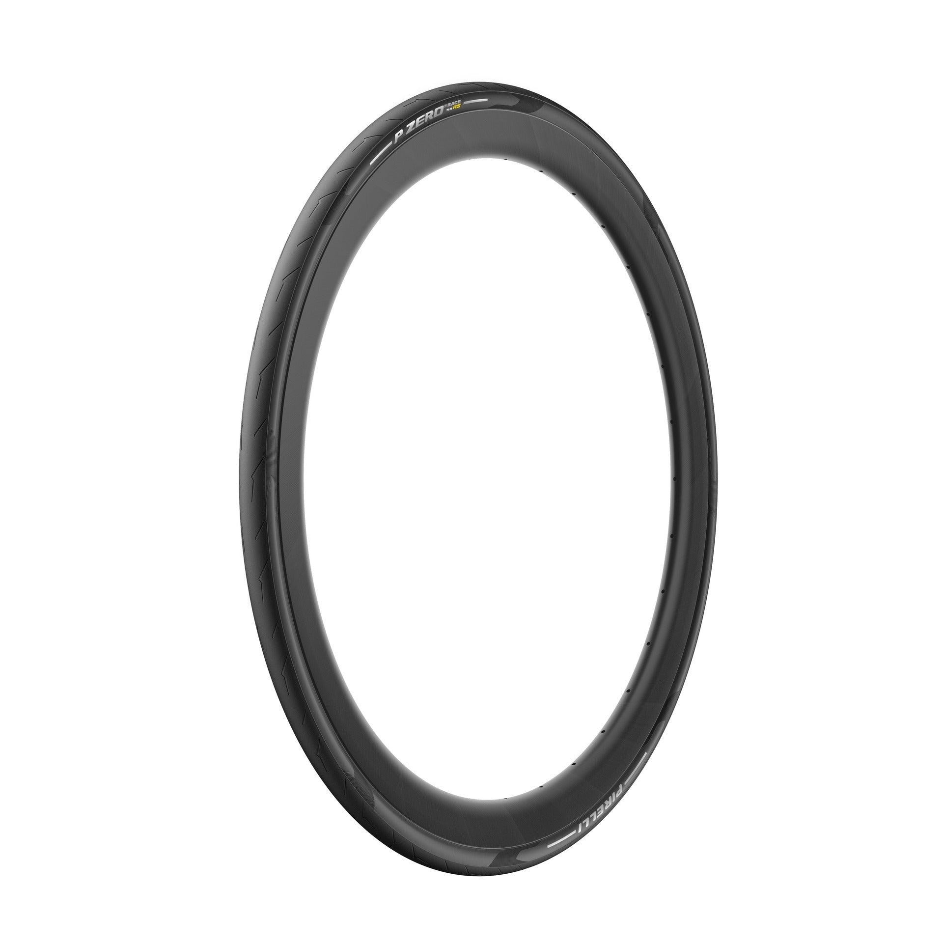 Black bicycle tyre on a white background