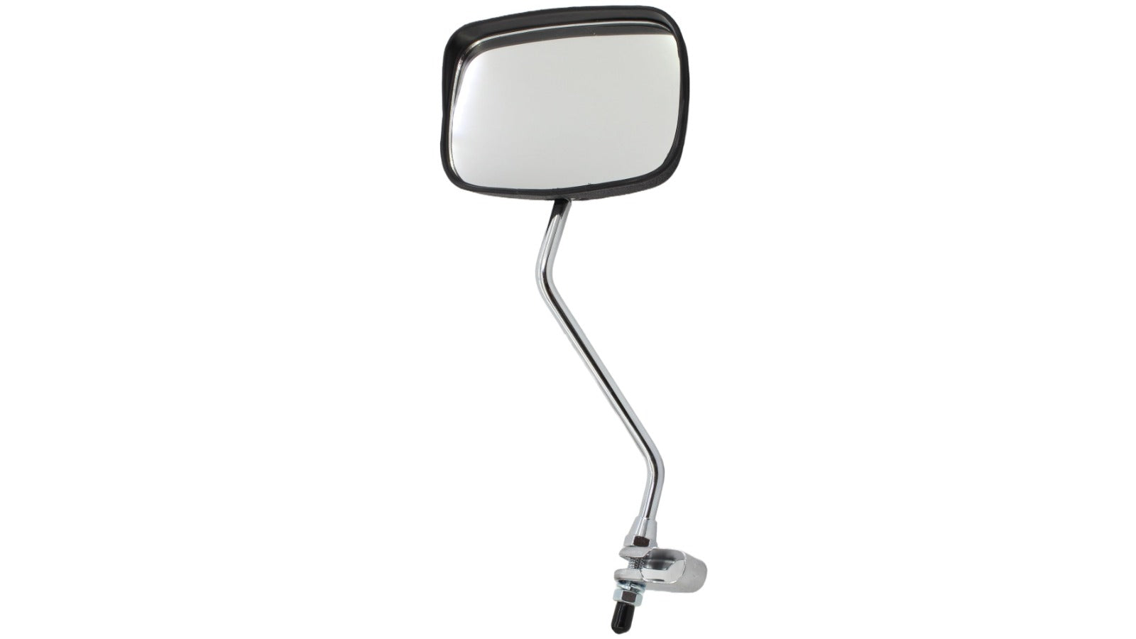 Side view bicycle mirror with flexible arm on a white background
