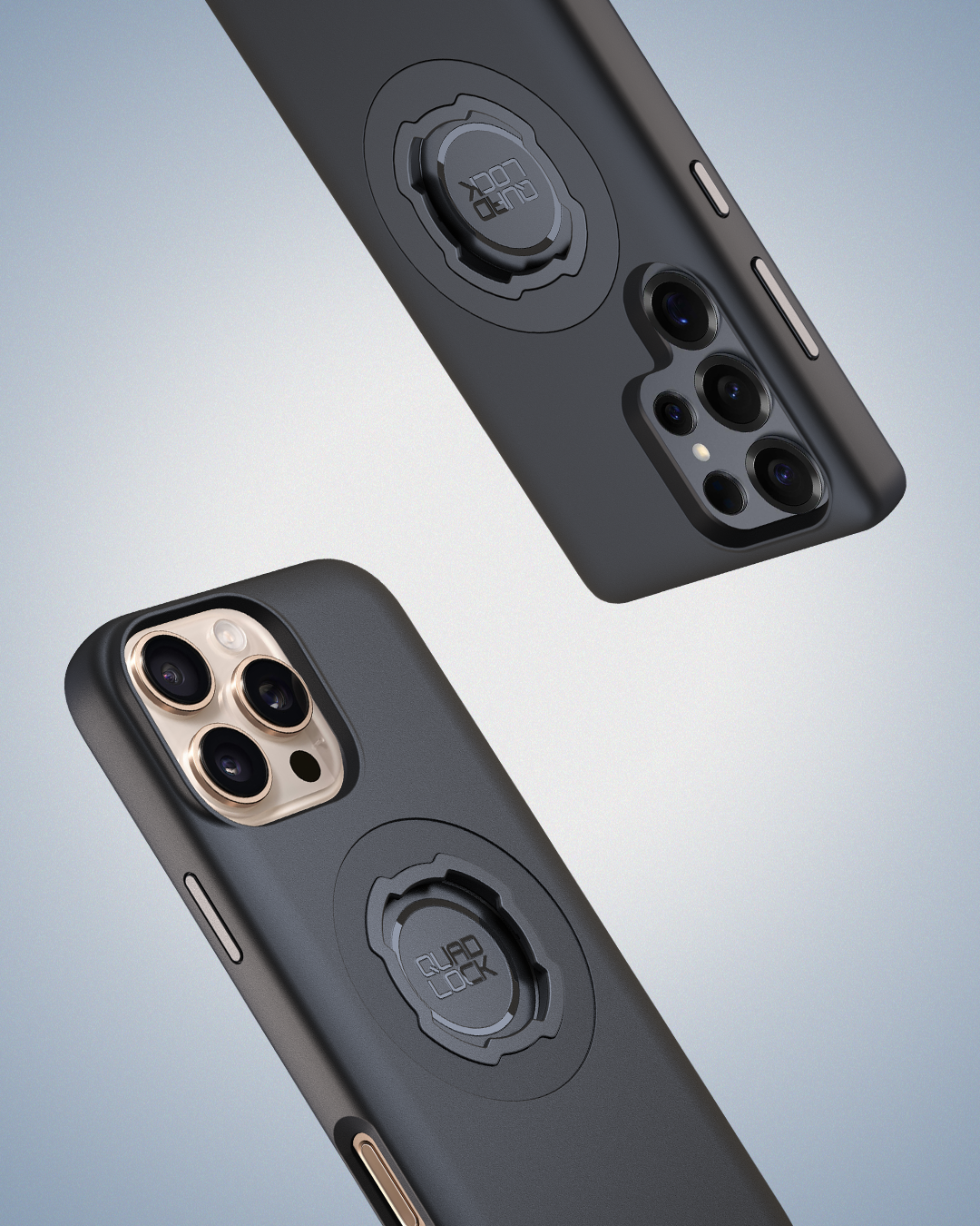 A picture of two Quad Lock Samsung S24 Galaxy Ultra Phone Cases