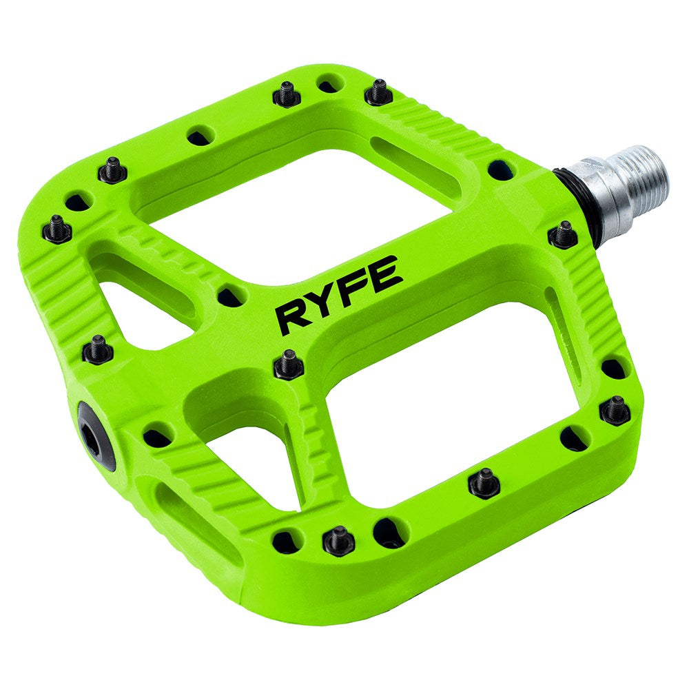 A picture of the green Ryfe Sasquatch MTB Pedal