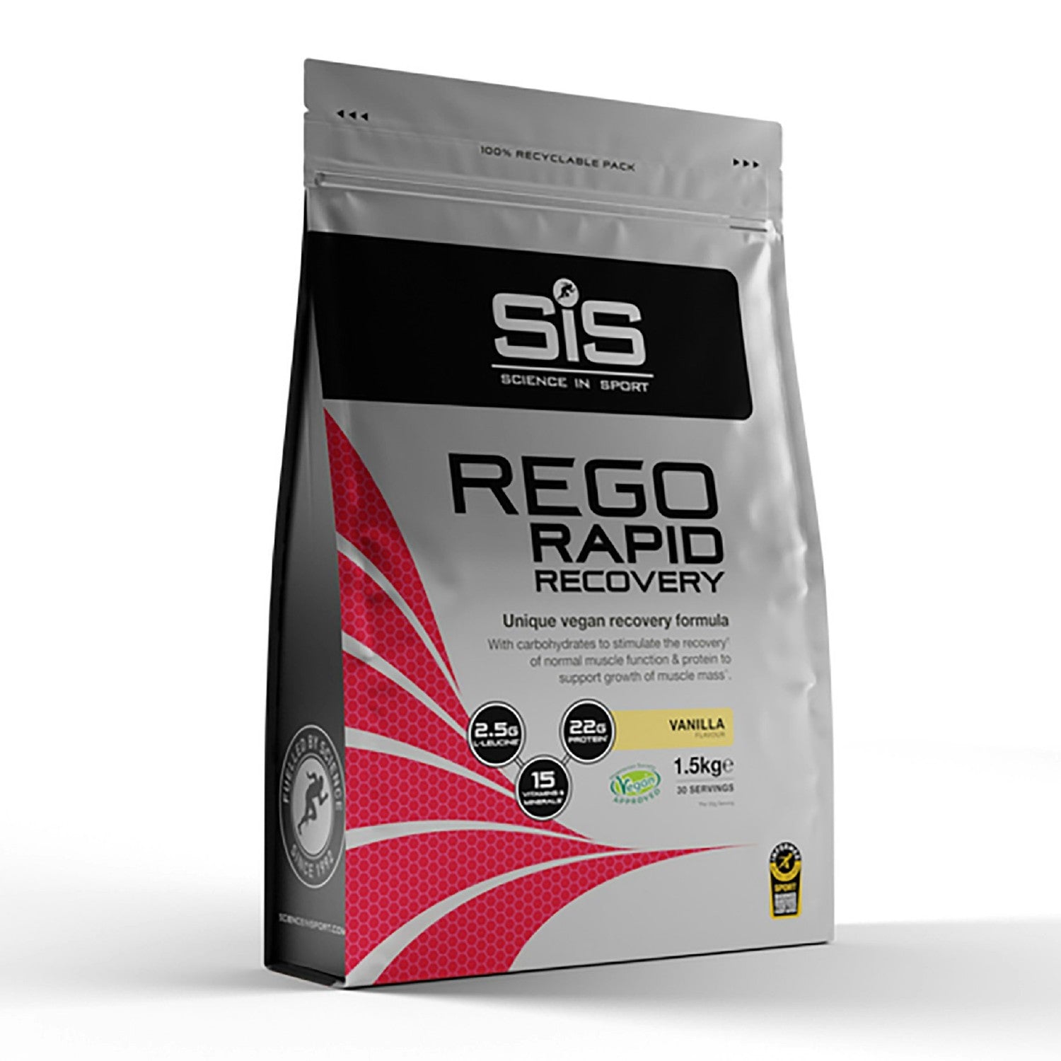 A picture of a bag of SIS  Rego Rapid Recovery - Unique Vegan Formula Strawberry flavour
