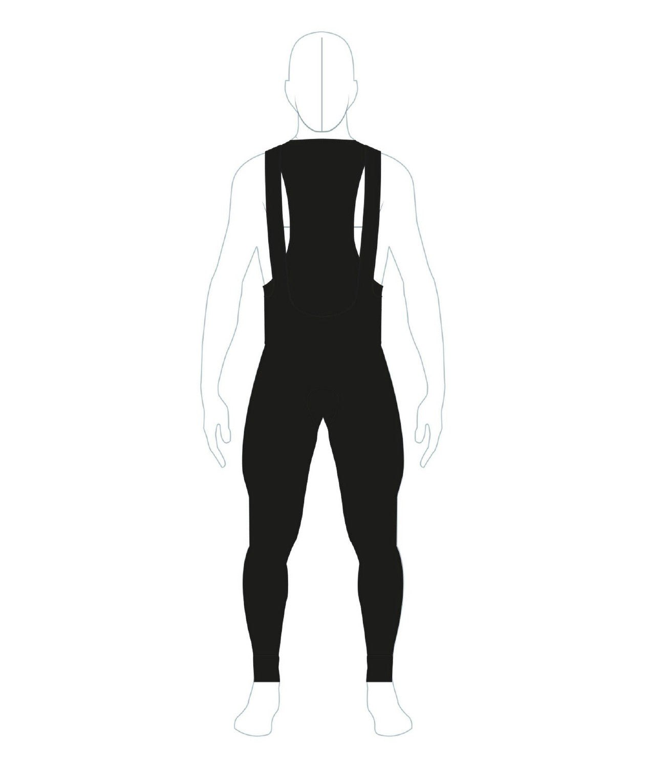 A picture of the back of the Santini Thermofleece Bibtights