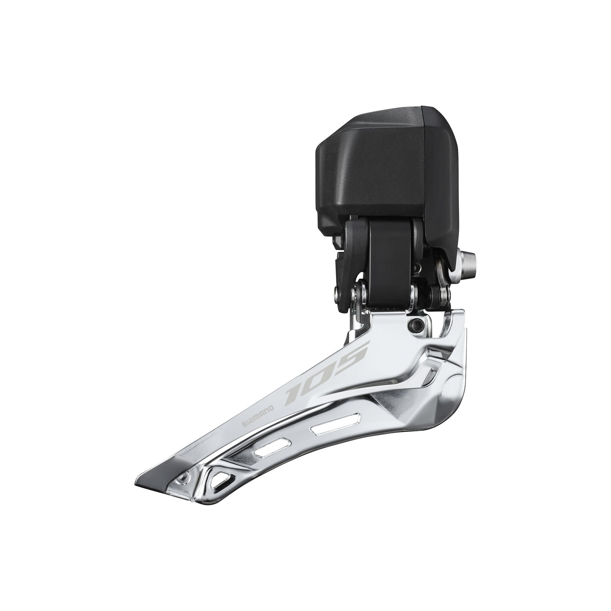 A picture of the Shimano 105 Di2 Front Derailleur against a white background