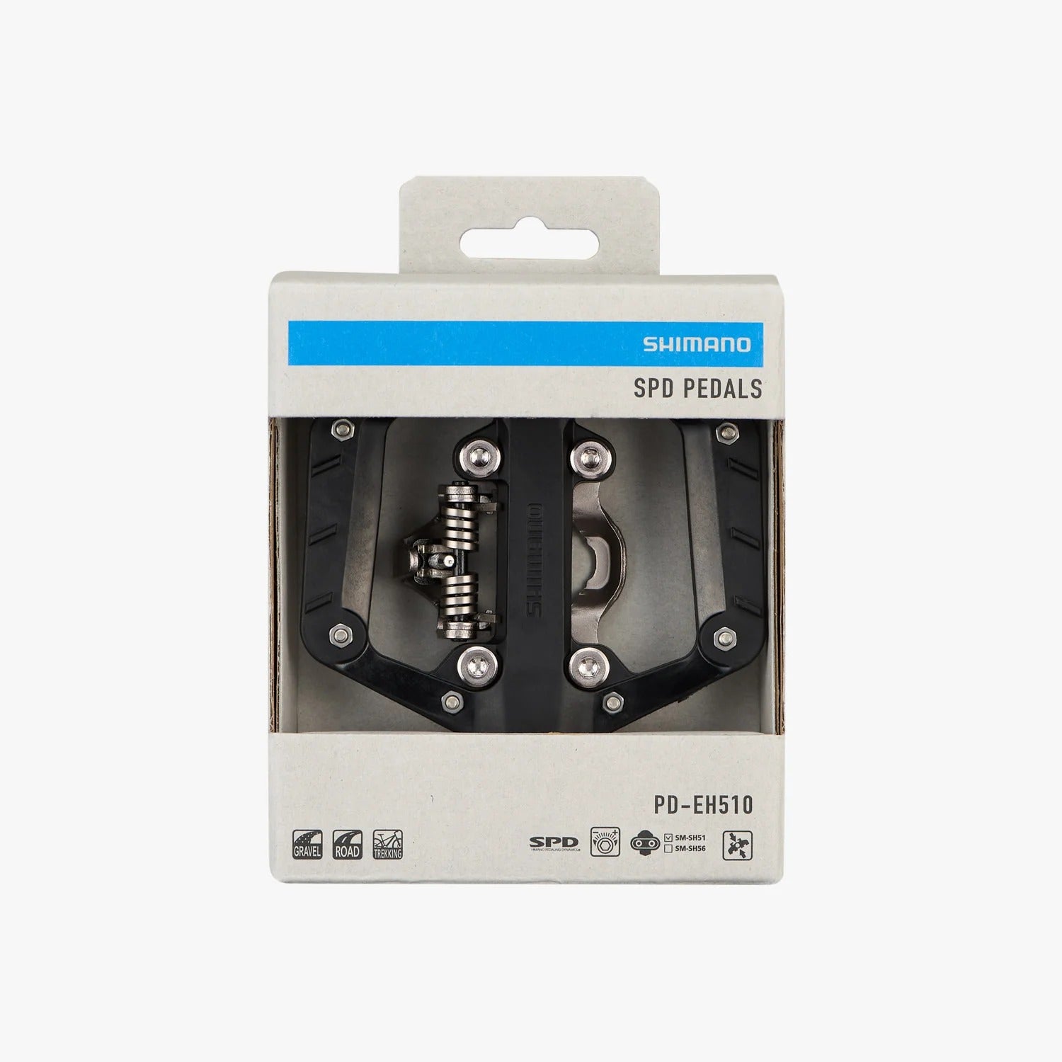 Shimano SPD pedals packaging on a white background
