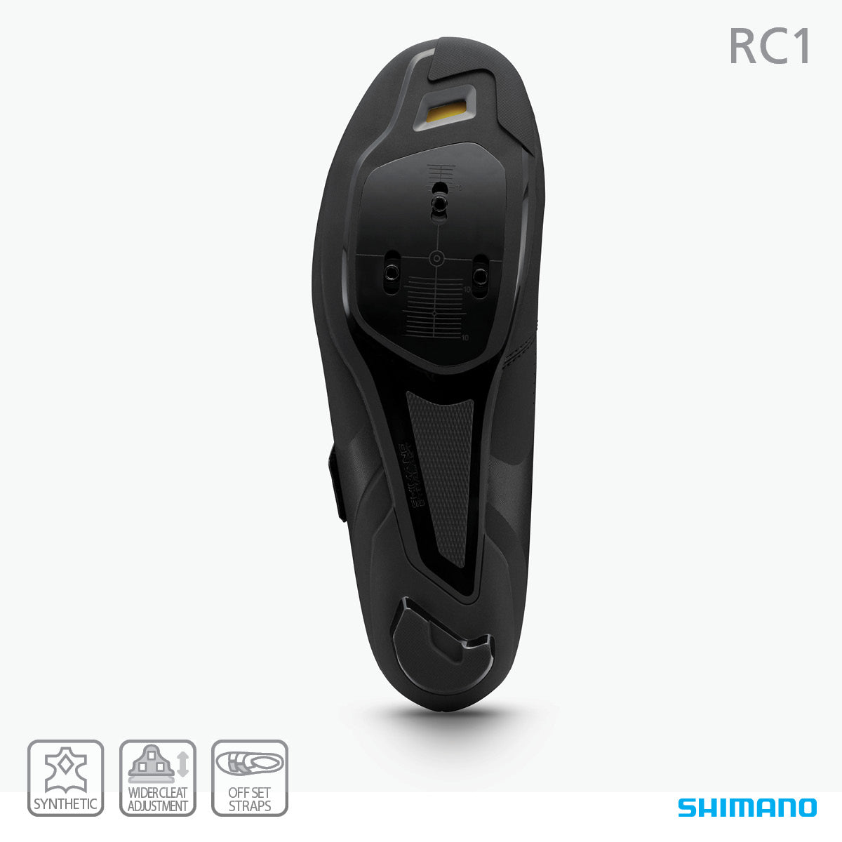 A picture of the bottom of the Shimano SH-RC102 Road Shoe