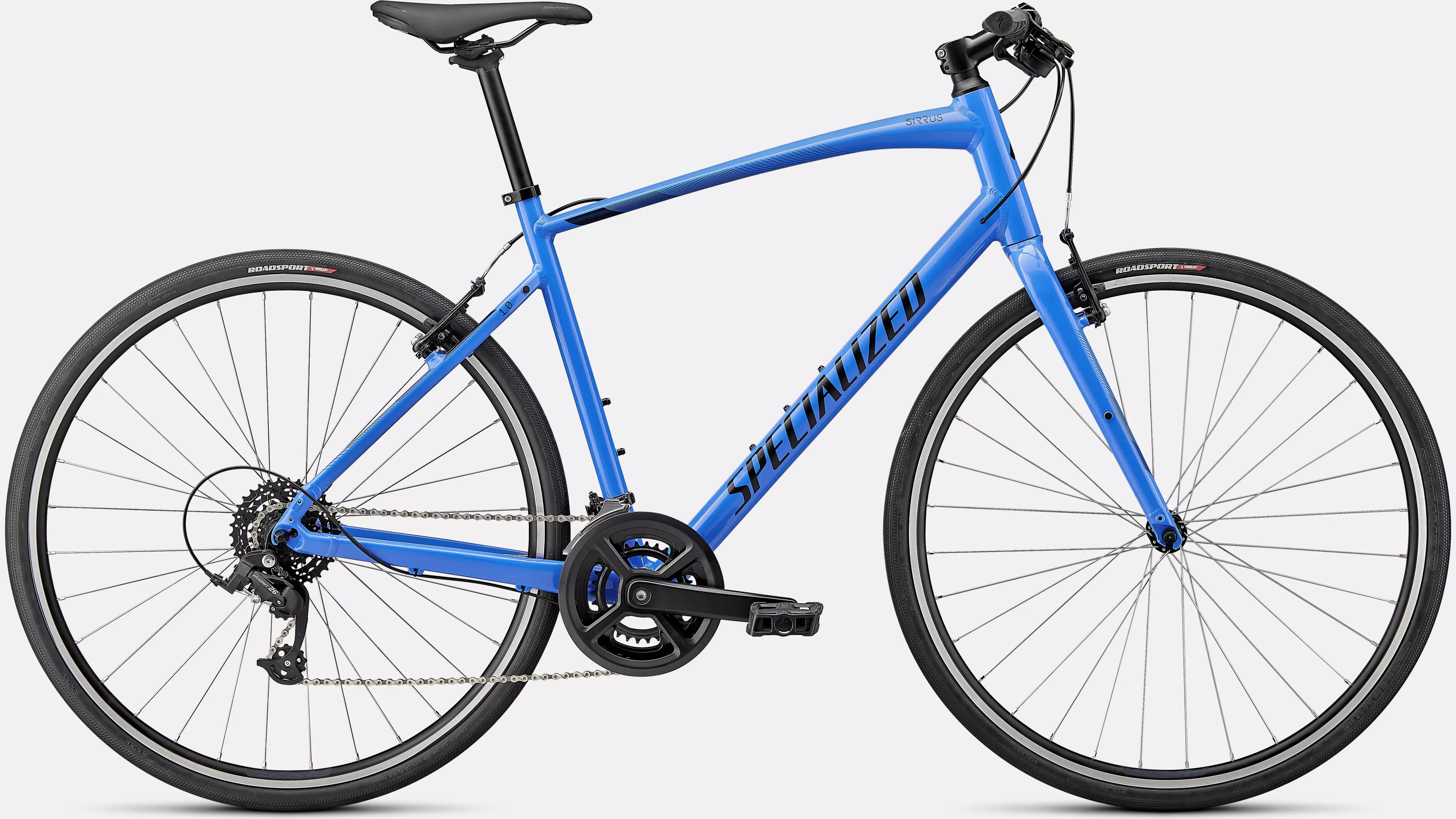 A picture of the sky blue Specialized_Sirrus_1.0_Hybrid_Bike
