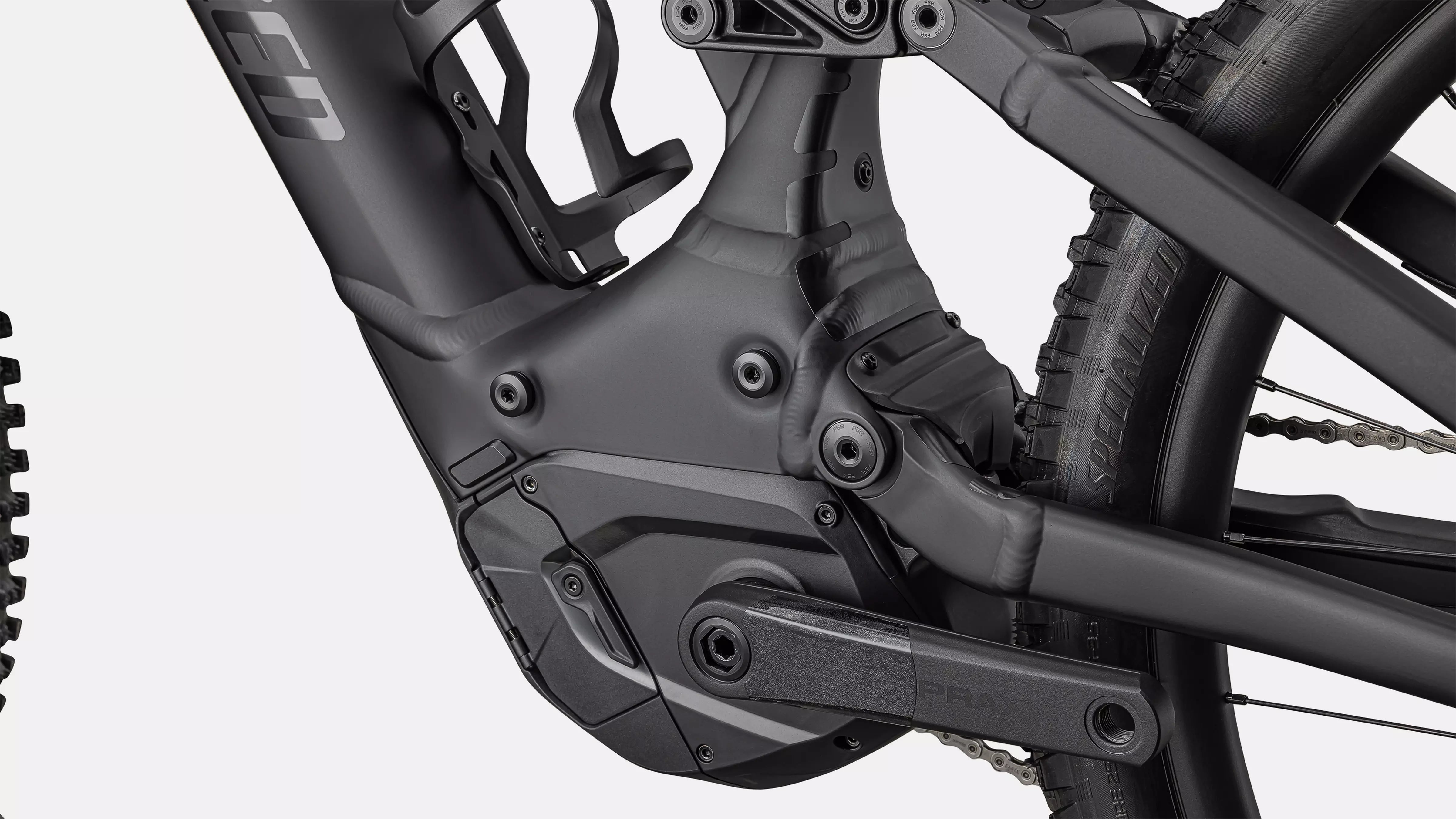 A close up picture of the motor on the Specialized Turbo Levo Alloy G3 E-Mountain Bike