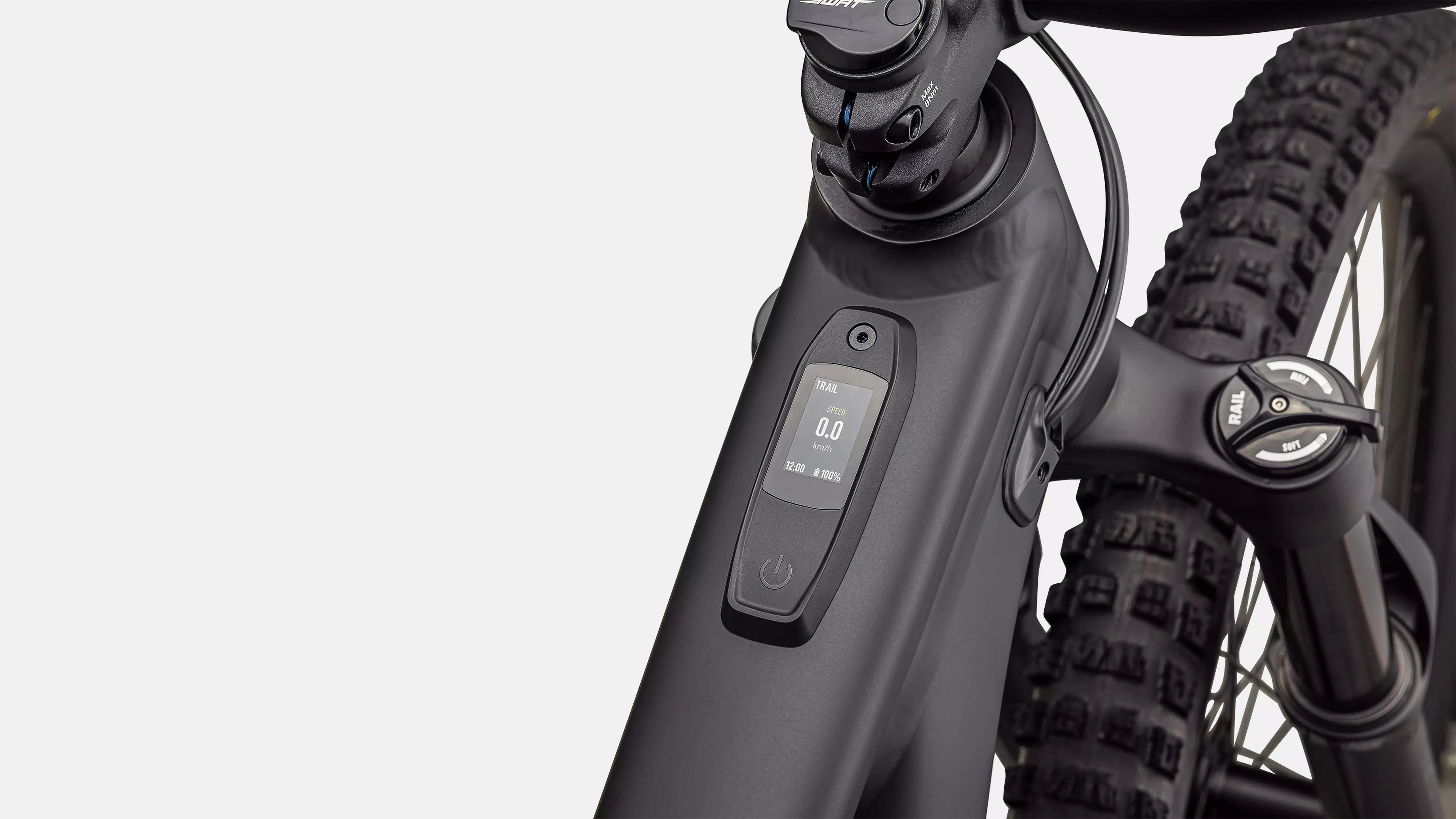 A close up picture of the controls on the Specialized Turbo Levo Alloy G3 E-Mountain Bike