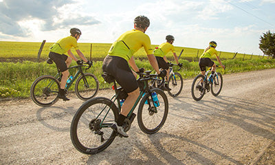 A picture Gravel Riders with the Topeak Mountain Twin Turbo Hand Pump attached to their bikes.