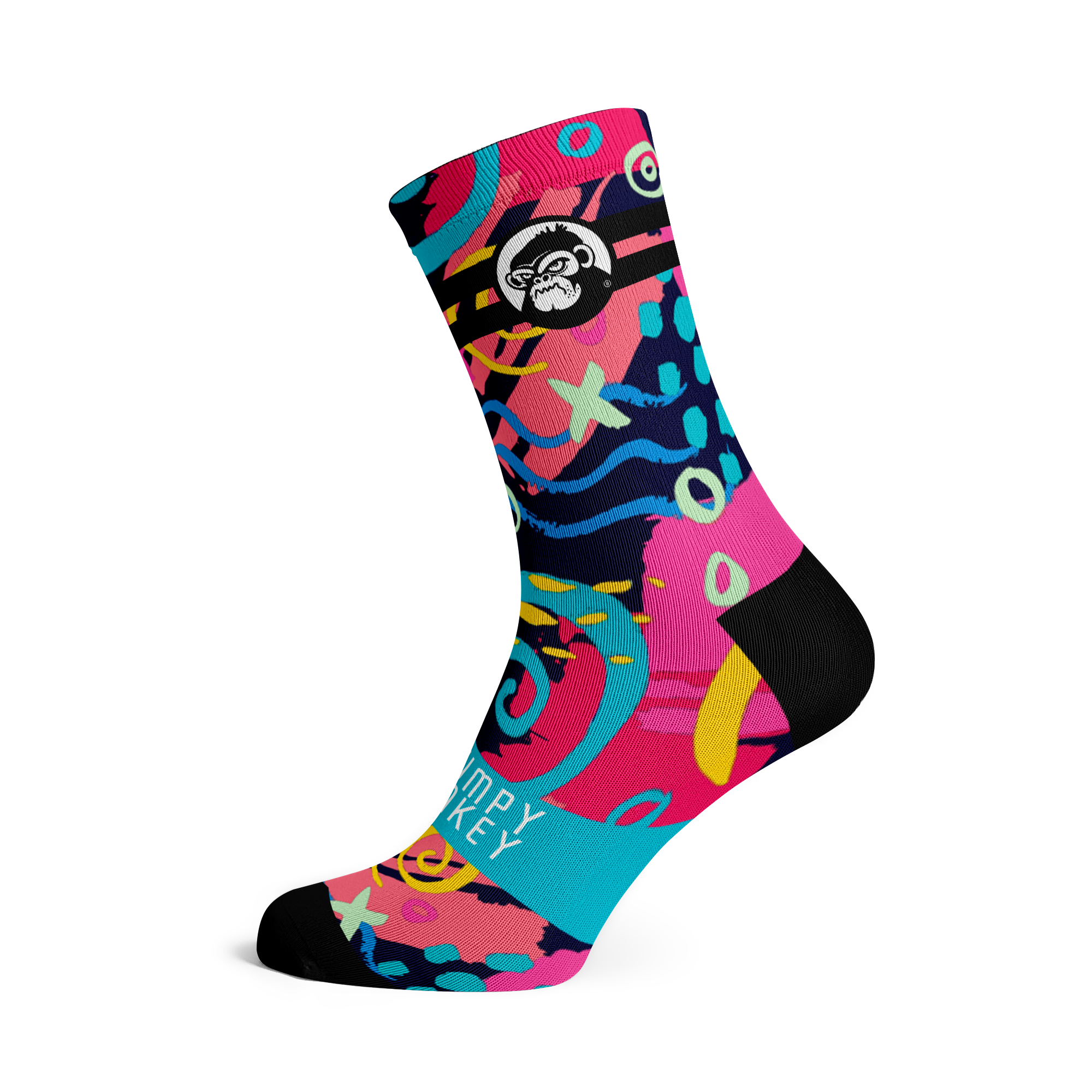 Grumpy Monkey Crew Cut Cycling Sock